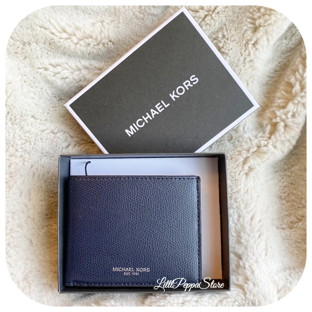 MICHAEL KORS WARREN MENS SLIM BILLFOLD NAVY